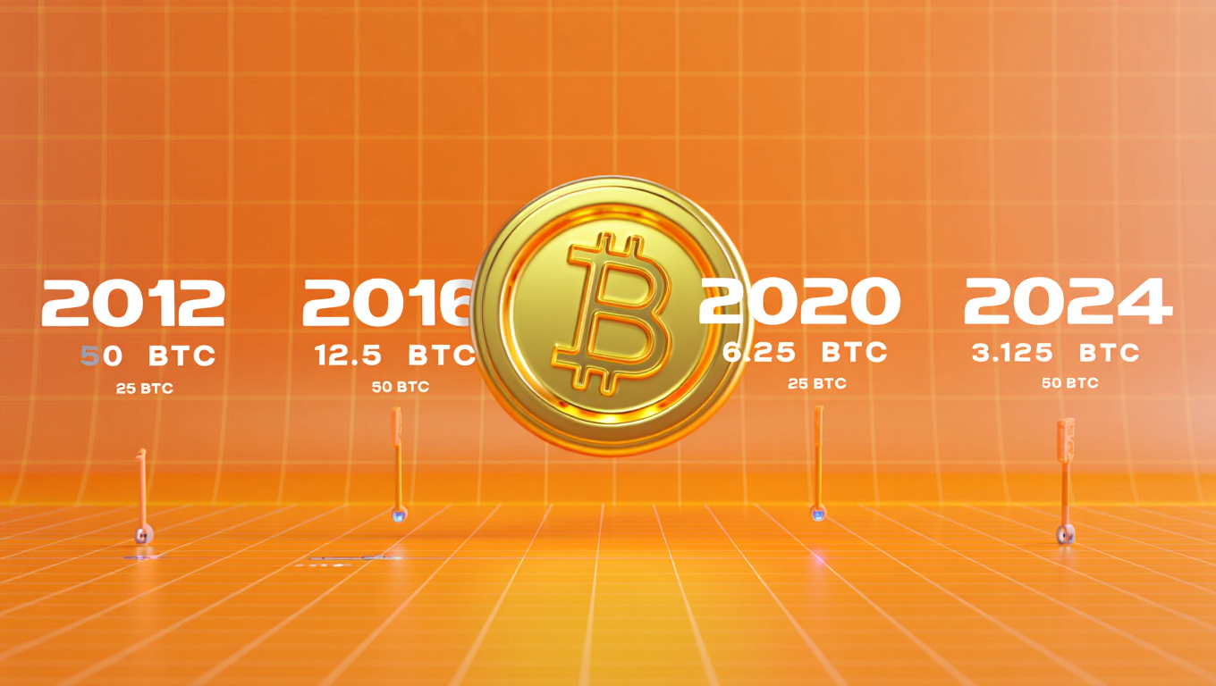 ilustração explicando o que é halving do Bitcoin e a redução de recompensas